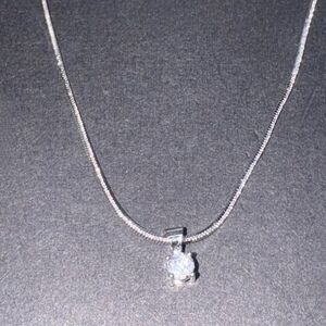 Vintage Cookie Lee Little Girls Silver Rhodium Cubic Zirconia Necklace NWT